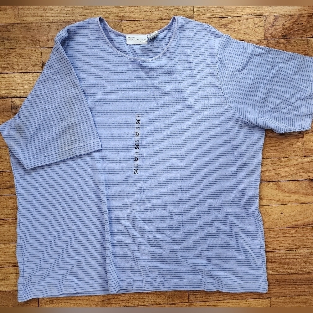 Croft & Barrow Purple Strip TShirt 2X